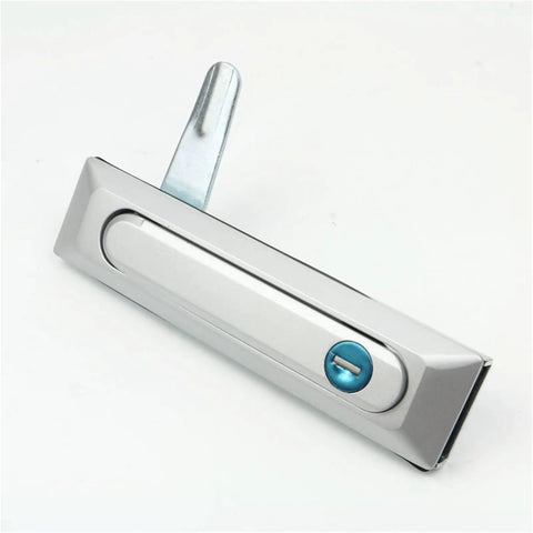 Close-up of swing handle lock for Electrical Switchboard Panel Enclosure With Industrial Rod Control And Compression Latch