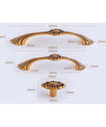 Antique Brass Zinc Alloy Cabinet Handles And Wardrobe Pulls With Vintage Vibe, 38mm Knob Diameter, 96mm and 128mm spacing sizes.