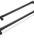 Two Pack Matte Black Cabinet Pulls With 12.6 Inch 320mm Hole Centers, Aluminum Kitchen Cabinet Handles, Black Drawer Pulls For Cabinets, Slick Modern Hardware Upgrade
