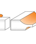 Diagram showing cutting profiles of the Beast Pro Grade 3 Piece Cove Raised Panel Router Bit Set With Backcutter And Junior Ogee Rail.