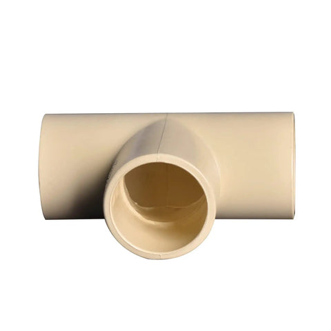 Ten Pack Three Quarter Inch CPVC Tee Pipe Fittings Slip To Slip Socket To Socket For DIY Home Plumbing Hot And Cold Water System
