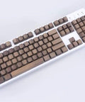 GH60 Full Set Solid Wood Keycaps For Cherry Mx Switch Mechanical Gaming Keyboards 104 Keys on a white keyboard