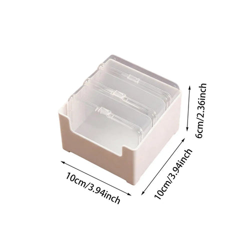 Transparent Stackable Cable Management Box For Home Office Desk To Organize Power Strips And Wire Cords While Helping You Kick Clutter To The Curb And Keep Your Setup Looking Fresh, showing box dimensions 10cm x 10cm x 6cm.