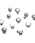 Assorted Titanium Silver Zinc Alloy Cabinet Door Handle Set for Cupboard and Wardrobe Pulls, Single Hole Drawer Knob, Model 6197
