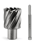 2-piece annular cutter and Weldon shank drill bit set; 1-3/8 in diameter, HSS, for magnetic drill press