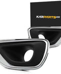 Jeep Grand Cherokee Fog Light Bezels Front Driver And Passenger Side Chrome Black Finish Pair Direct Fit For 2014 2015 2016 Models Laredo Limited Overland