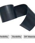 Heavy Duty Solid Rubber Strips One Eighth Inch Thick By Four Inch Wide Ten Foot Long With Adhesive Backing shown in coiled view