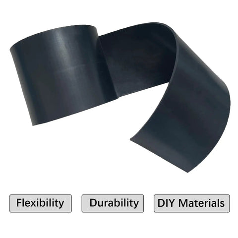 Heavy Duty Solid Rubber Strips One Eighth Inch Thick By Four Inch Wide Ten Foot Long With Adhesive Backing shown in coiled view