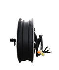 14 X 3.5 Inch Dual Shaft Hub Motor 5000 Watt BLDC In Wheel Drive Kit For Electric Scooters and E Motos 48V 72V side view with wiring