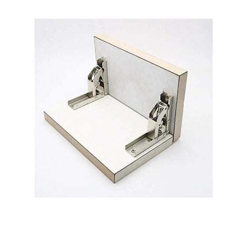 Two Pack 90 Degree Folding Door And Shelf Hinge Hidden Bracket Table Holder Furniture Parts, Rust Proof Nickel Plated Steel