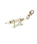 10K Yellow Gold Outrigger Canoe Charm With Lobster Claw Clasp For Bracelets And Necklaces, Nautical 3D Ocean Jewelry Pendant