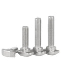 Top Shelf 20-Piece M5 T-Nuts And Bolts Assortment Kit For Aluminum Profiles Featuring Durable Nickel Coating, carbon steel bolts with square flanges.