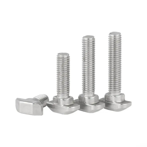 Top Shelf 20-Piece M5 T-Nuts And Bolts Assortment Kit For Aluminum Profiles Featuring Durable Nickel Coating, carbon steel bolts with square flanges.