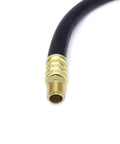 Heavy Duty Rubber Air Compressor Hose 3 8 Inch Core With Solid Brass Fittings close-up of threaded end for secure attachment.