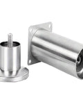 Adjustable Metal Furniture Leg Set of 4 for Sofa Couch Cabinet Replacement Steel Feet, shown disassembled, highlighting stainless steel material.