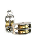 Double Steel Wheel Pulley With Rigid Eye, 2 Inch Sheave Height, Nickel Plated Die Cast Construction, Anti Rust And Wear Resistant