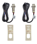 NJK-5002C Hall Effect Proximity Sensor 10mm Detection, NPN NO Output, M12 Cylinder Body, L Bracket Mount, 2 Pack