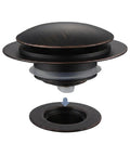 Oil Rubbed Bronze Tub Drain Stopper Universal Toe Touch Pop Up No Frills Install disassembled view showing components