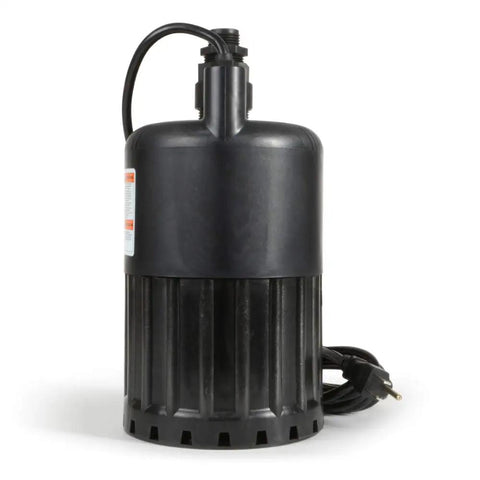 Submersible Utility Pump For Home Flooding And Basement Drainage, 115V PSC Motor, Continuous Duty, Energy Efficient Sump Pump For Basements, Window Wells, Spas, And Cisterns, Black