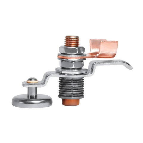 Heavy Duty Magnetic Welding Ground Clamp With Super Strong Neodymium Magnet Earth Holder For 200 Amp 300 Amp And 600 Amp Jobs, detailed view of connector parts.