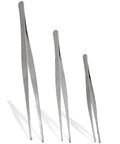 Three Piece Stainless Steel Tweezer Set Great For Precision Work And Delicate Tasks Like Electronics Jewelry Crafting 8 Inch 10 Inch 12 Inch With Durable Non Slip Grip And Easy To Control, three stainless steel tweezers