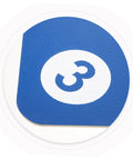 Close-up of Two Pack Rubber Fencing Targets For Practice And Training, showing sleek blue finish with number 3 design.