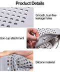 Close-up of Two Pack Shower Drain Hair Catcher With Strong Suction Cups, showcasing smooth silicone material and suction cup attachment.