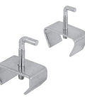 Heavy Duty Bed Frame Rail Clamp Kit Snugs Tight On One And One Quarter Inch Steel Rails Zinc Plated Rust Shield two metal clamps.