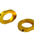 KLL130 Bushing Kit Black With Alloy Lateral Lock 30mm ID For Vehicle Specific Fit, showing two gold alloy lateral locks