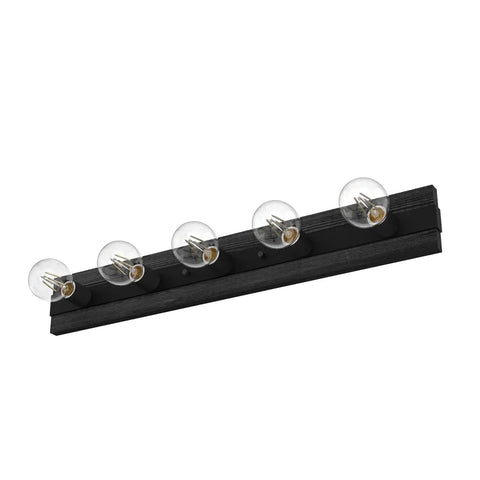 5-light Donelson Vanity Light in Natural Iron Finish, transitional modern bath lighting, durable steel and aluminum construction.