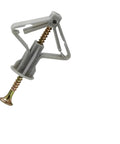 Self Drilling Drywall Anchors Kit With Screws, 100 Pieces M3.5 Hollow Wall Anchors, gray anchor and zinc screw