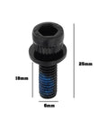 4Pcs M6x18mm MTB Caliper Bolts For Hydraulic Disc Brakes 25mm Overall Length High Carbon Steel Black Close-up