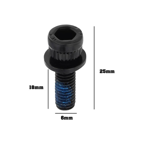 4Pcs M6x18mm MTB Caliper Bolts For Hydraulic Disc Brakes 25mm Overall Length High Carbon Steel Black Close-up