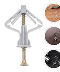 Heavy Duty Drywall Anchors And Screws Kit With Plastic Butterfly Hooks, 50 Sets For Hollow Walls, showing kit parts and materials