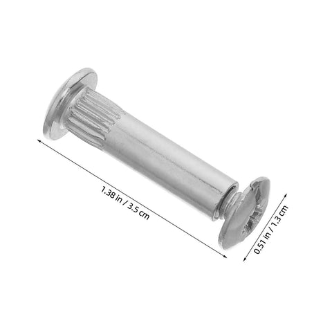 Heavy Duty Cold Rolled Steel Furniture Binding Screws Silver M6 Hardware Kit shown with dimensions, ideal for cabinet assembly.