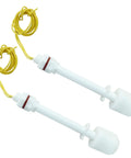 2 Pack PP Plastic Float Switches For Your Water Pumps And Tank Level Sensing Magnetic Spring Float Ball Sensor, white and yellow