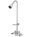 Exposed Outdoor Shower Head Kit In Chrome For Poolside And Beach Home Vandal Resistant Durable Industrial Design Easy Install