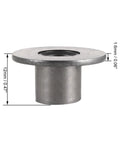 Side view of carbon steel tee nut with flange, showing dimensions. Part of 30 Pcs Carbon Steel Tee Nuts With Flange For Wood Furniture Connectors.