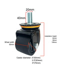 Beefy Heavy Duty Industrial Caster Wheels With Top Plate Swivel And Brakes showing dimensions and features