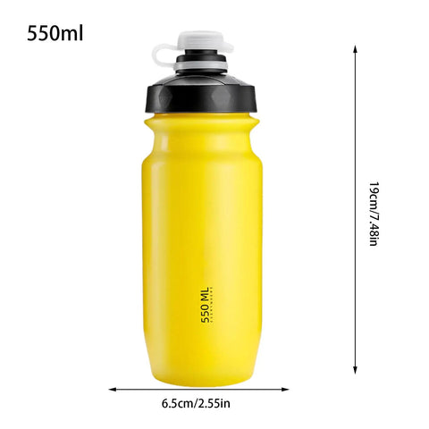 Yellow 18 Oz Spill Proof Water Bottle For Camping And Outdoors, Easy Squeeze Hydration Bottle Built For Hiking, Climbing, Gym