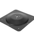 Rock Solid Table Leg Connector Kit With Multi Hole Metal Brackets For Desk Assembly And Furniture Fixups Featuring Damn Sturdy Iron Plates view of a black metal bracket with holes.