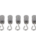 Set of five Heavy Duty Stainless Steel Pulley 11mm 360 Degree Swivel Ball Bearing Wheel With 30kg Load Capacity in a row.