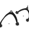 Beefy Front Upper Control Arms With Ball Joints Kit For GM Trucks And SUVs 07 To 16 Silverado 1500 Tahoe Suburban 1500 Avalanche 07 To 15 Sierra 1500 Yukon 07 To 14 Escalade Two Piece Left Right black steel control arms with ball joints