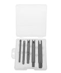 Heavy Duty Portable Screw Extractor Set For Broken Stripped bolts And Nuts Super Efficient Broken Bolt Remover Tool Kit For Quick Home Repairs And DIY Projects With Compact Storage Solution, grey case with 5 extractors