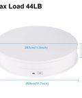 Top view of Stunning 11.2 Inch Motorized Rotating Display Turntable Stand Handles 44 Lbs Load with measurement details.