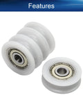 Nylon Pulley Wheel Set For Guide Rail And Flat Roller U Shape Groove Nylon Plastic Pulleys 4x18x6mm White 4 Pieces Built To Last, white nylon rollers
