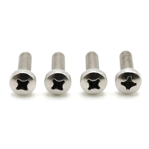 Toyota Rear License Plate Screws M6 1.0 By 20mm Stainless Steel Pack Of 4 For RAV4, Camry, Corolla, 4Runner, Highlander And More OEM Style Replacement Hardware