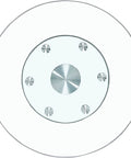Tempered Glass Lazy Susan Turntable For Dining Table With Swivel Assist System, top view showing smooth spin mechanism.