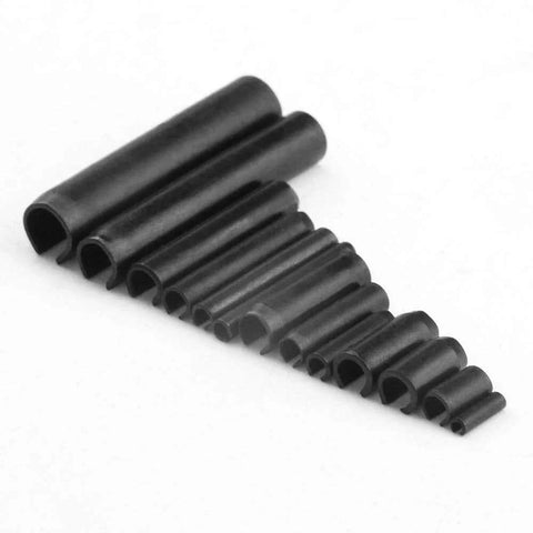 390 Pieces 13 Kinds M1.5 M2 M2.5 M3 M4 M5 M6 Steel Split Dowel Roll Pins Kit Slotted Spring Pins arranged in size order