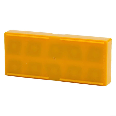 Yellow packaging of 10 Pack CNMG 431 Carbide Turning Inserts TiN Coated For Steel Semi Finishing And Cast Iron Machining Half Inch IC 0.016